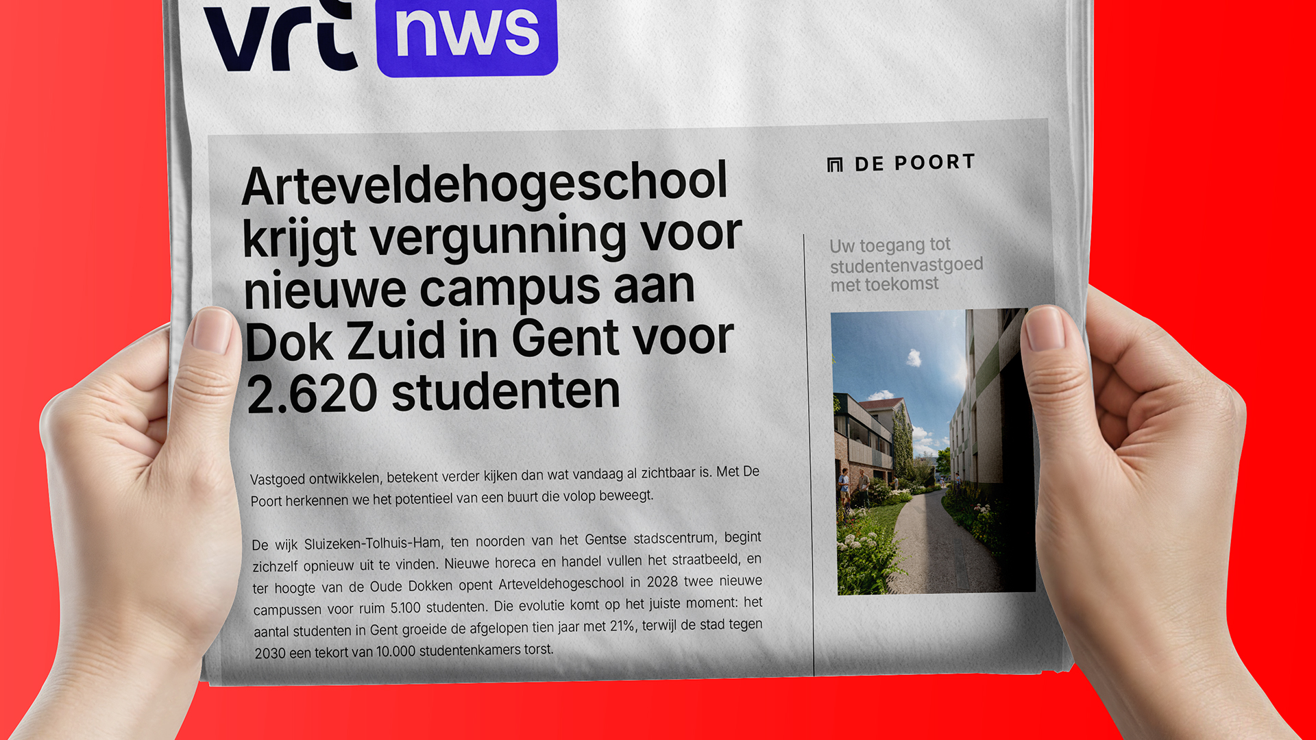VRT NWS over de nieuwe campus aan Dok Zuid