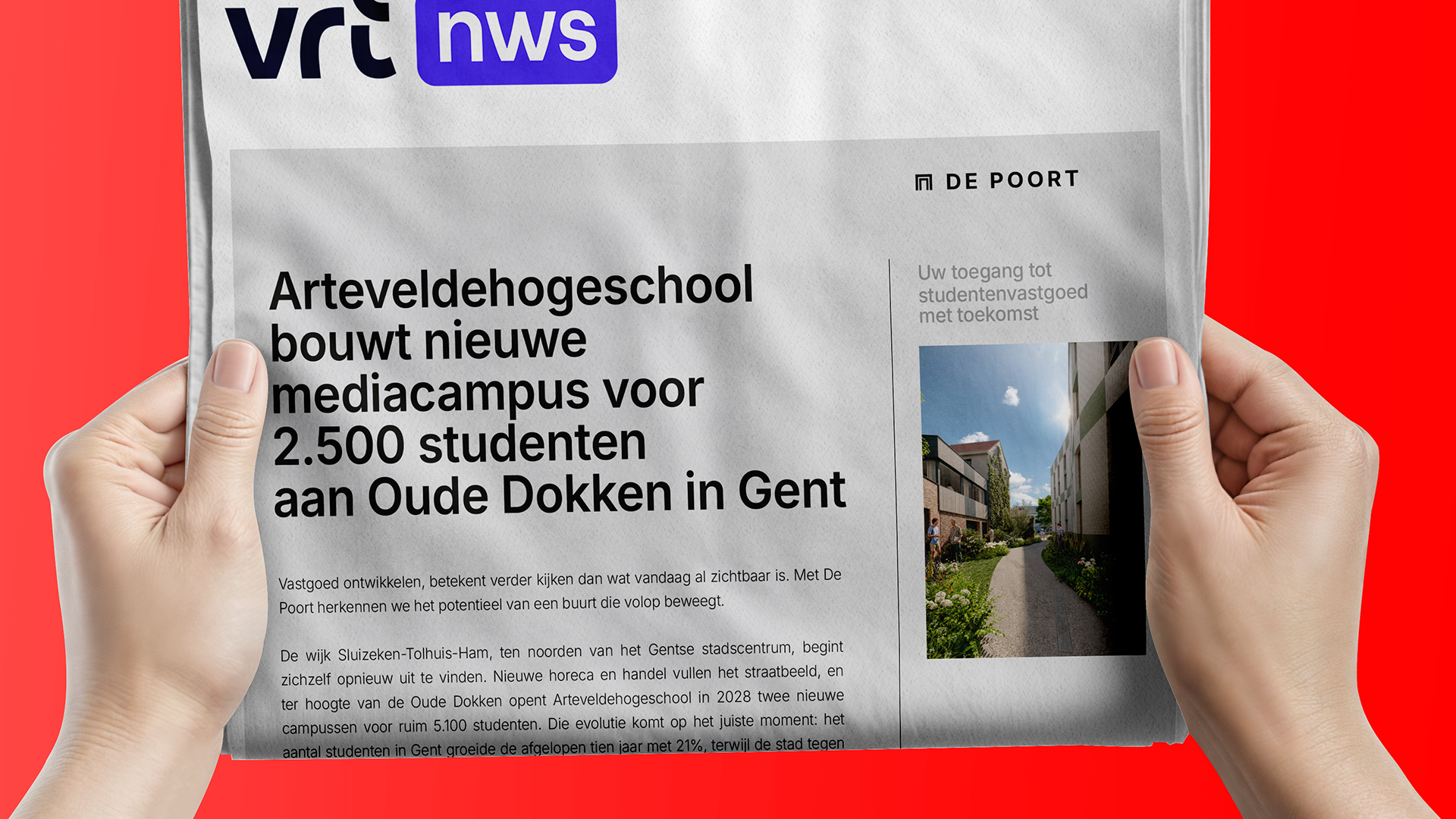 VRT NWS over de nieuwe mediacampus aan de Oude Dokken